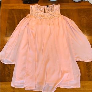 Pink flowy mini dress